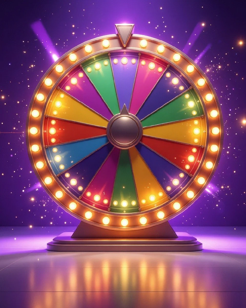 Gran rueda de premios de un game show en vivo
