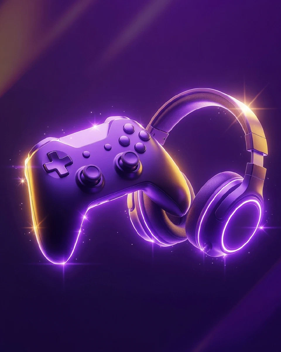 Control de videojuegos y audífonos con luces neón para eSports